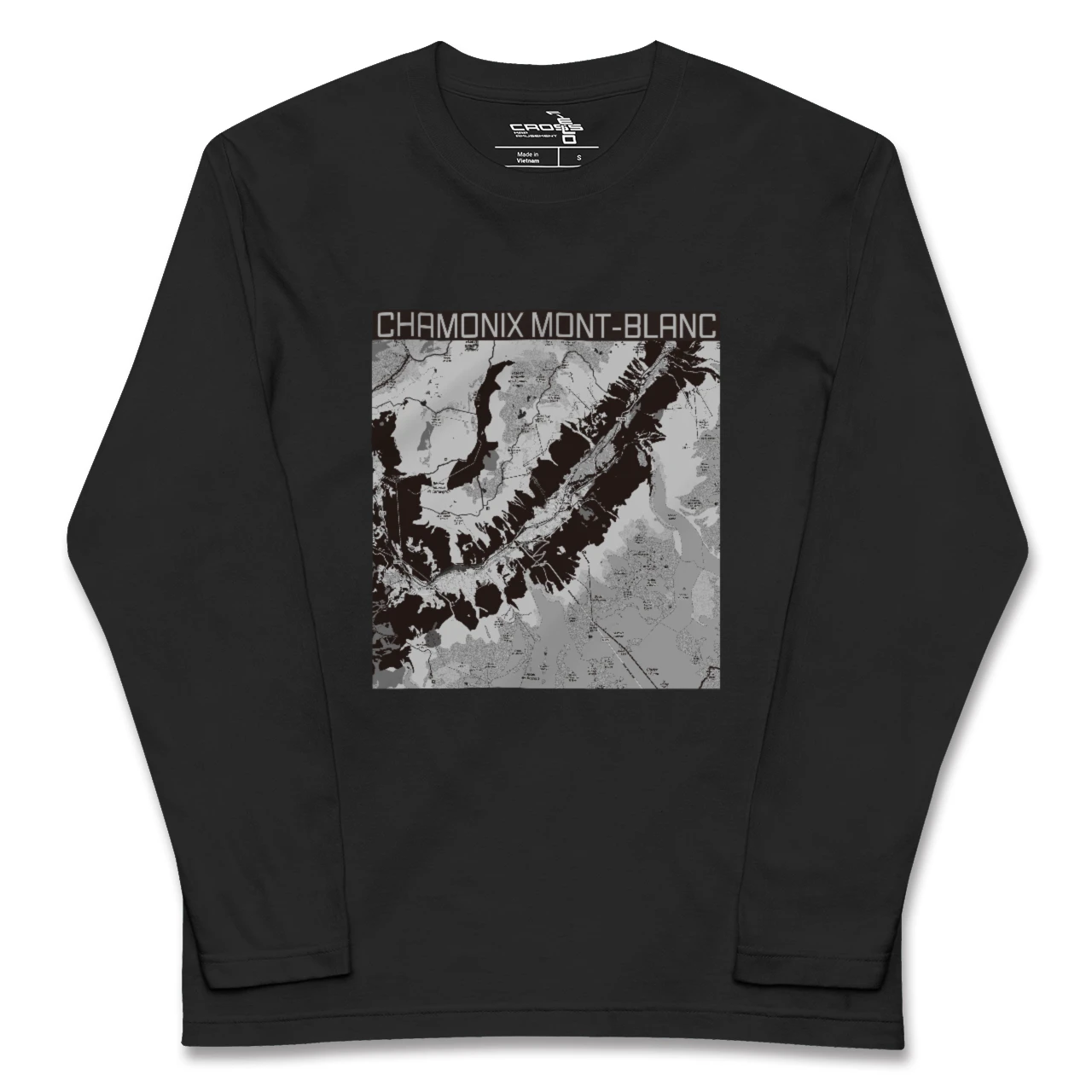 【シャモニー(フランス)】地図柄ロングスリーブTシャツ