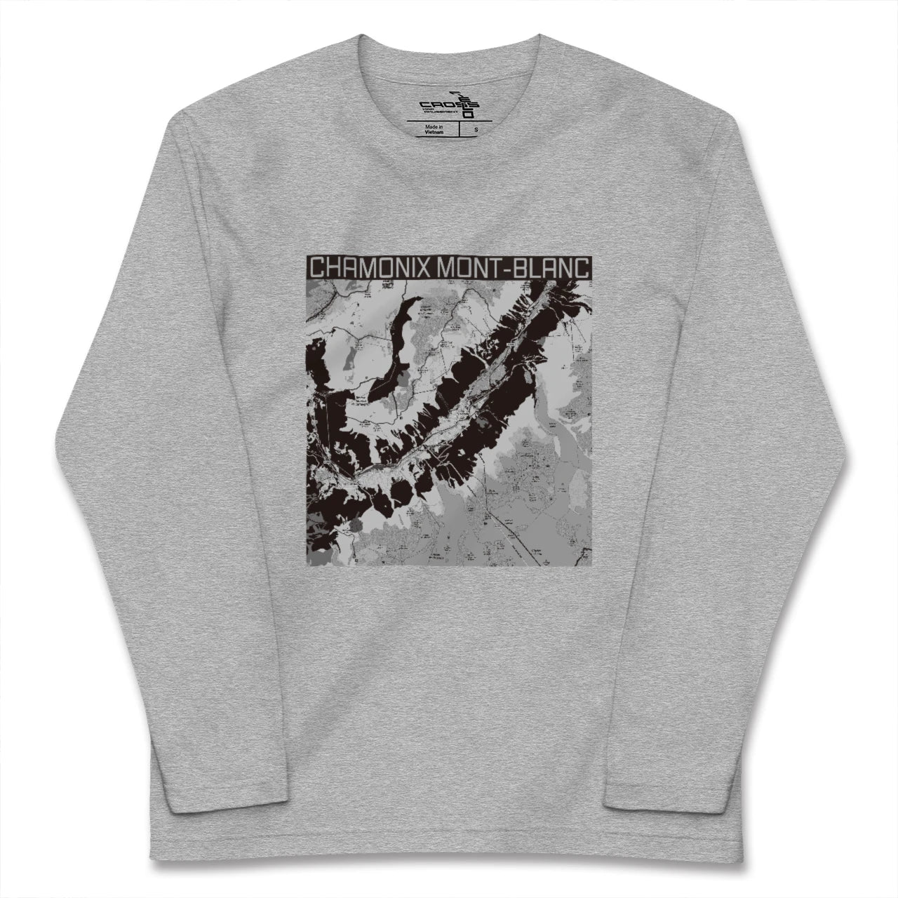 【シャモニー(フランス)】地図柄ロングスリーブTシャツ