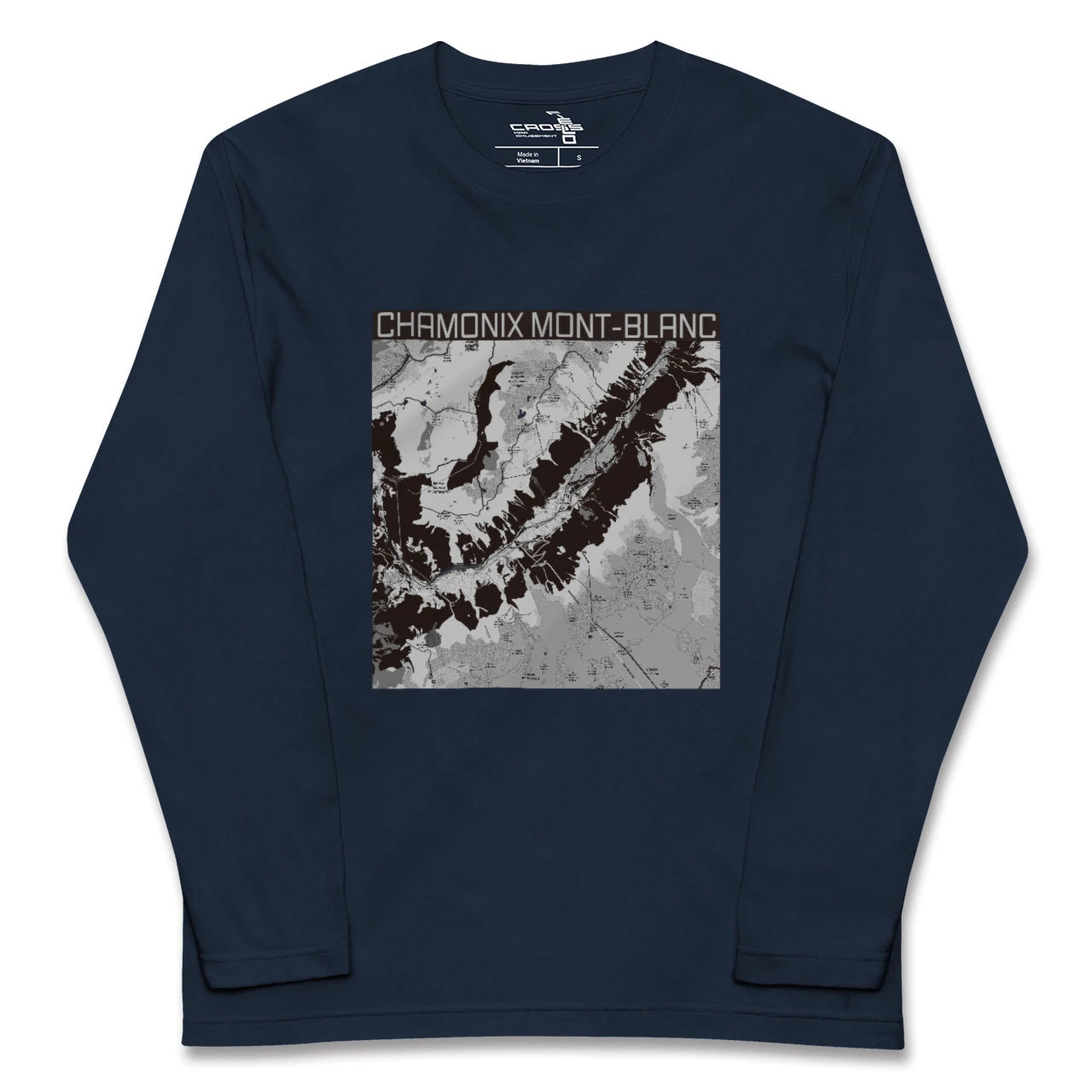 【シャモニー(フランス)】地図柄ロングスリーブTシャツ