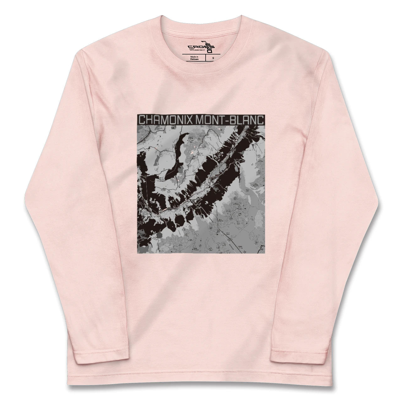 【シャモニー(フランス)】地図柄ロングスリーブTシャツ
