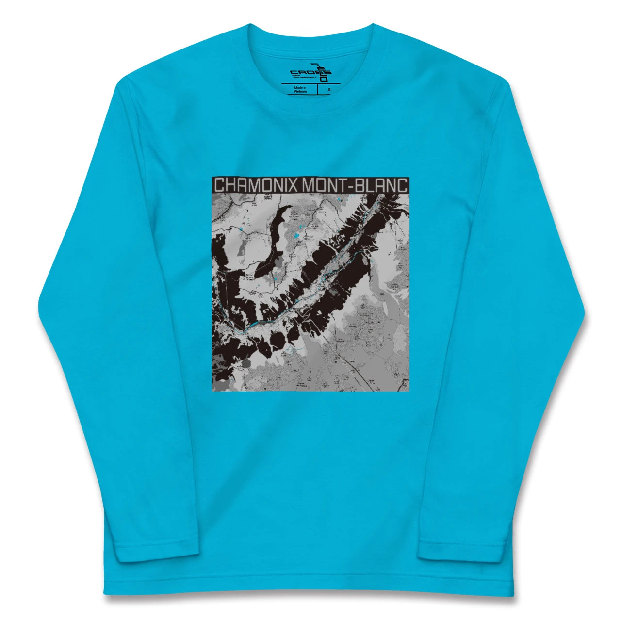 【シャモニー(フランス)】地図柄ロングスリーブTシャツ