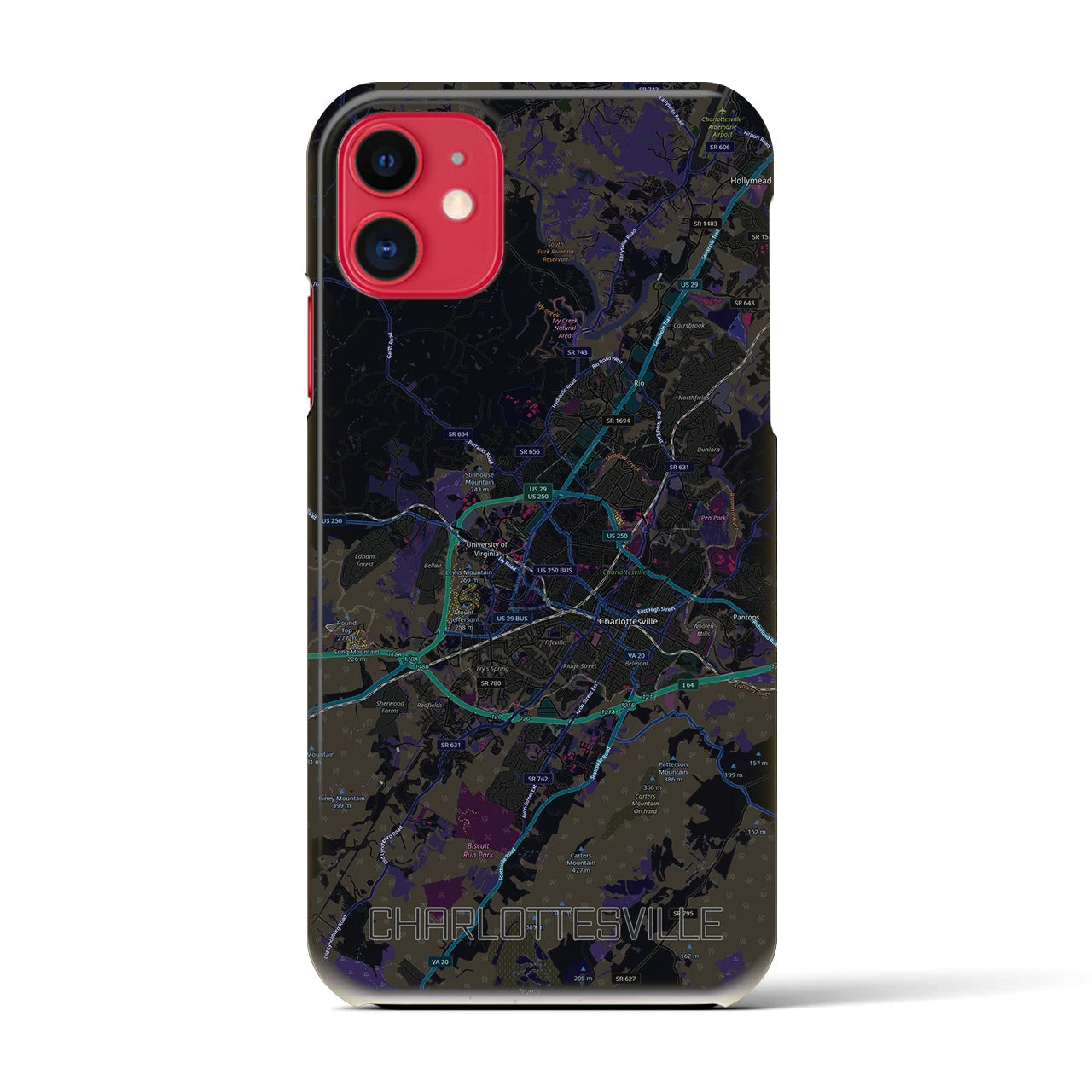 【シャーロッツビル(アメリカ)】地図柄iPhoneケース(バックカバータイプ)