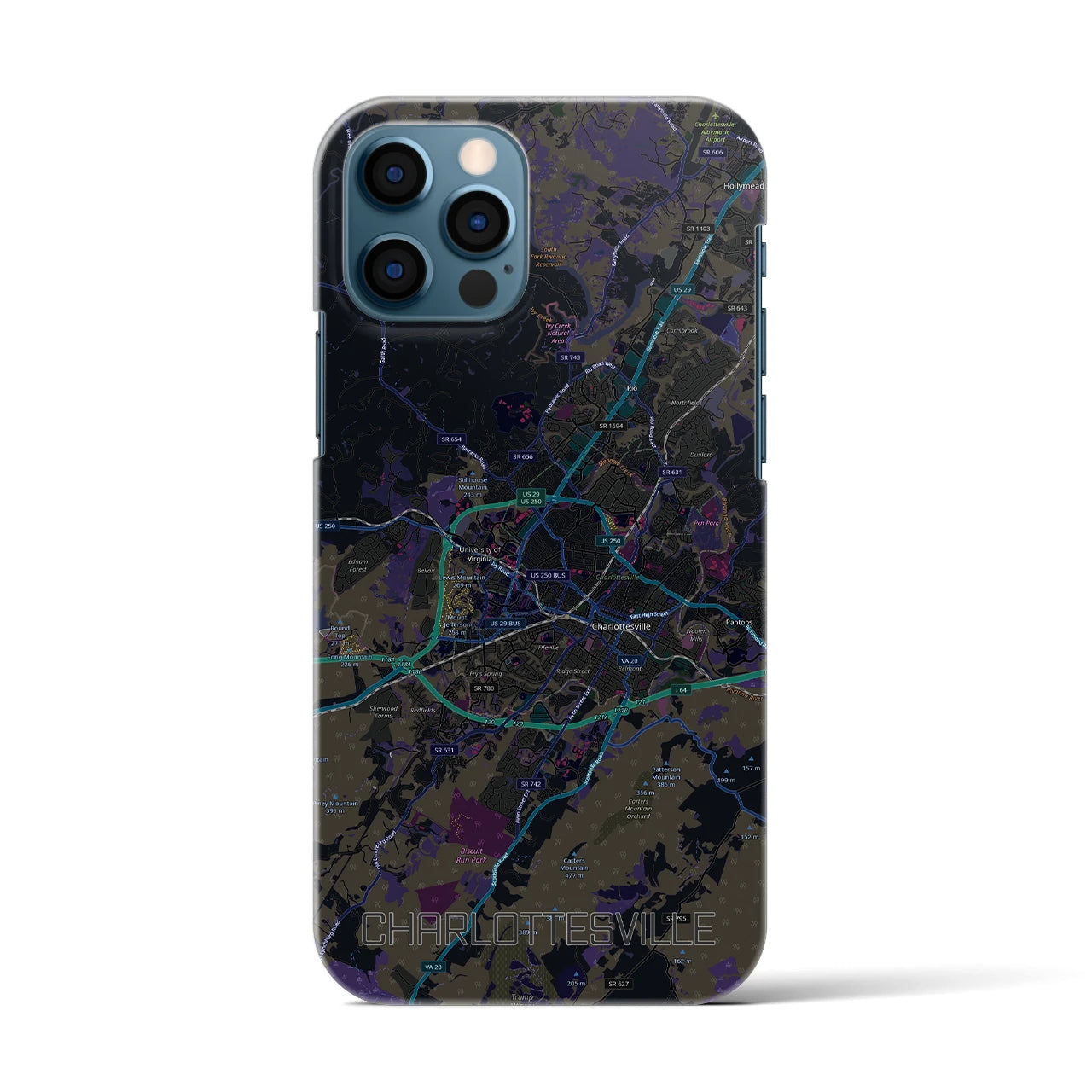 【シャーロッツビル(アメリカ)】地図柄iPhoneケース(バックカバータイプ)