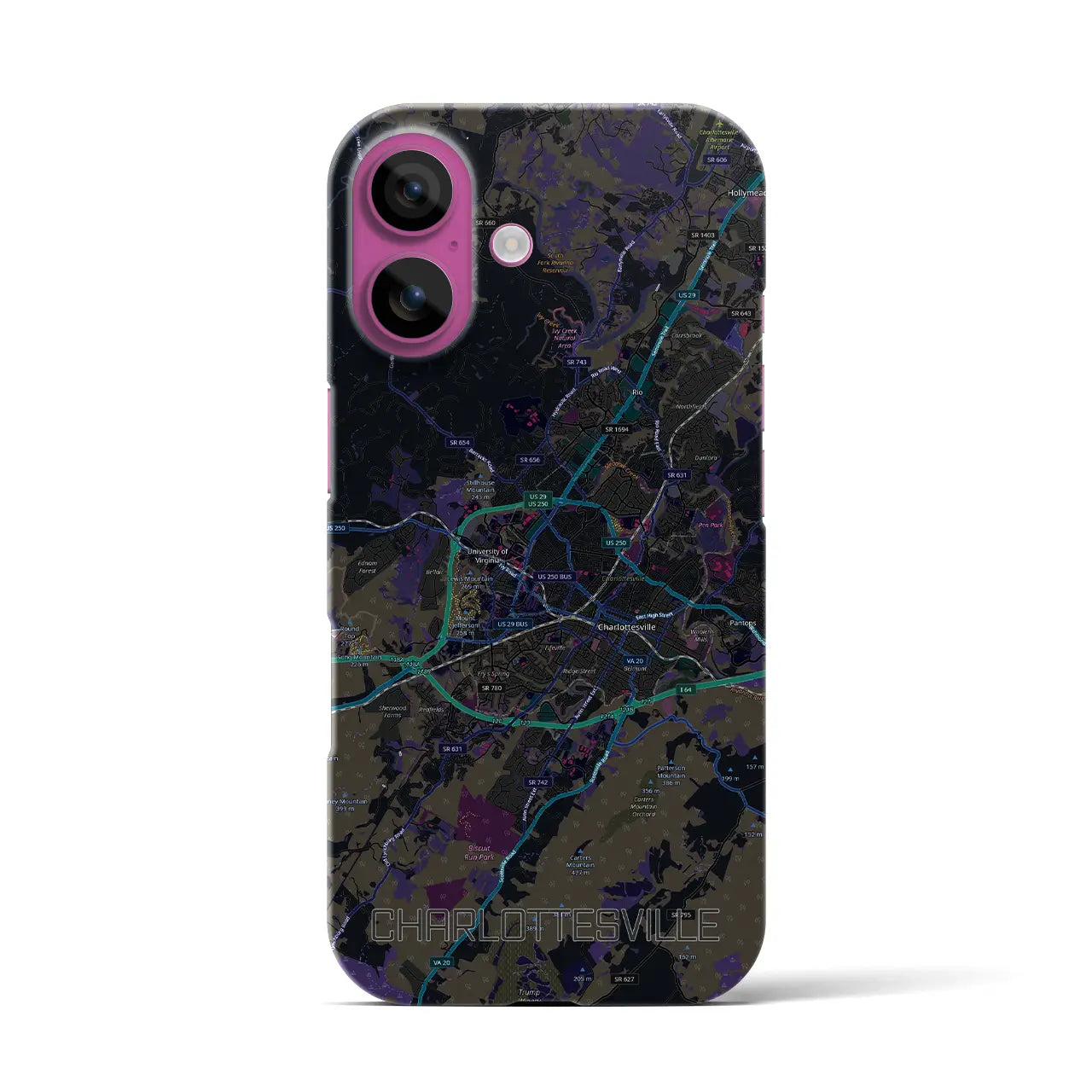 【シャーロッツビル(アメリカ)】地図柄iPhoneケース(バックカバータイプ)