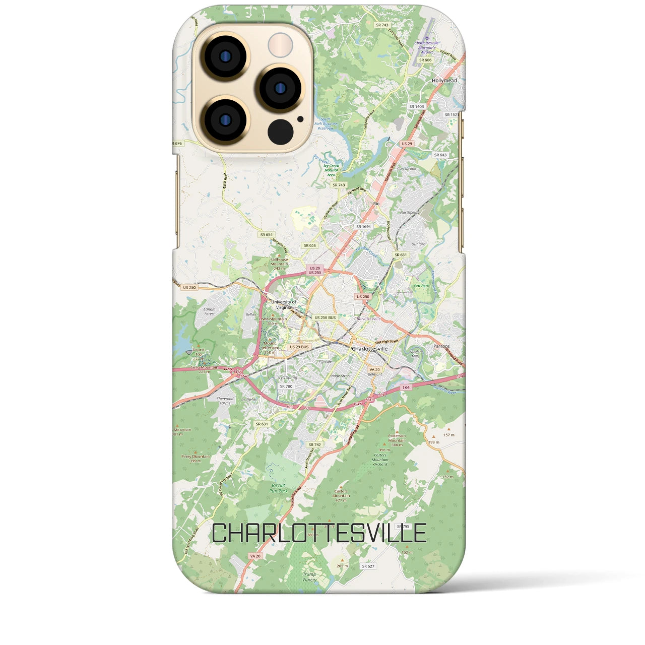 【シャーロッツビル(アメリカ)】地図柄iPhoneケース(バックカバータイプ)