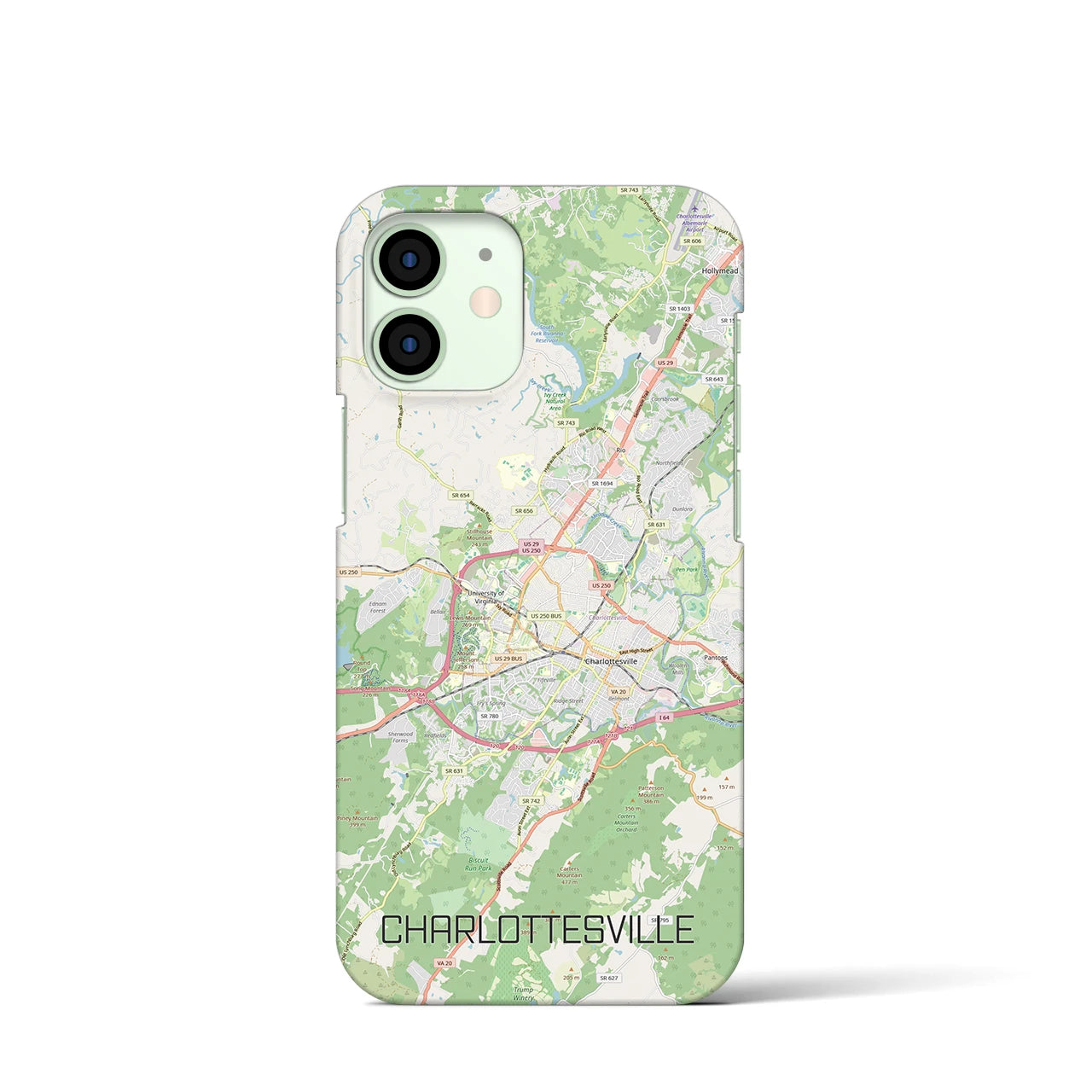 【シャーロッツビル(アメリカ)】地図柄iPhoneケース(バックカバータイプ)