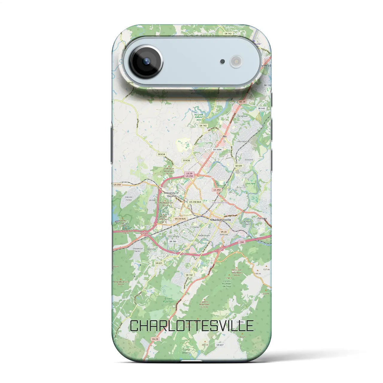 【シャーロッツビル(アメリカ)】地図柄iPhoneケース(バックカバータイプ)