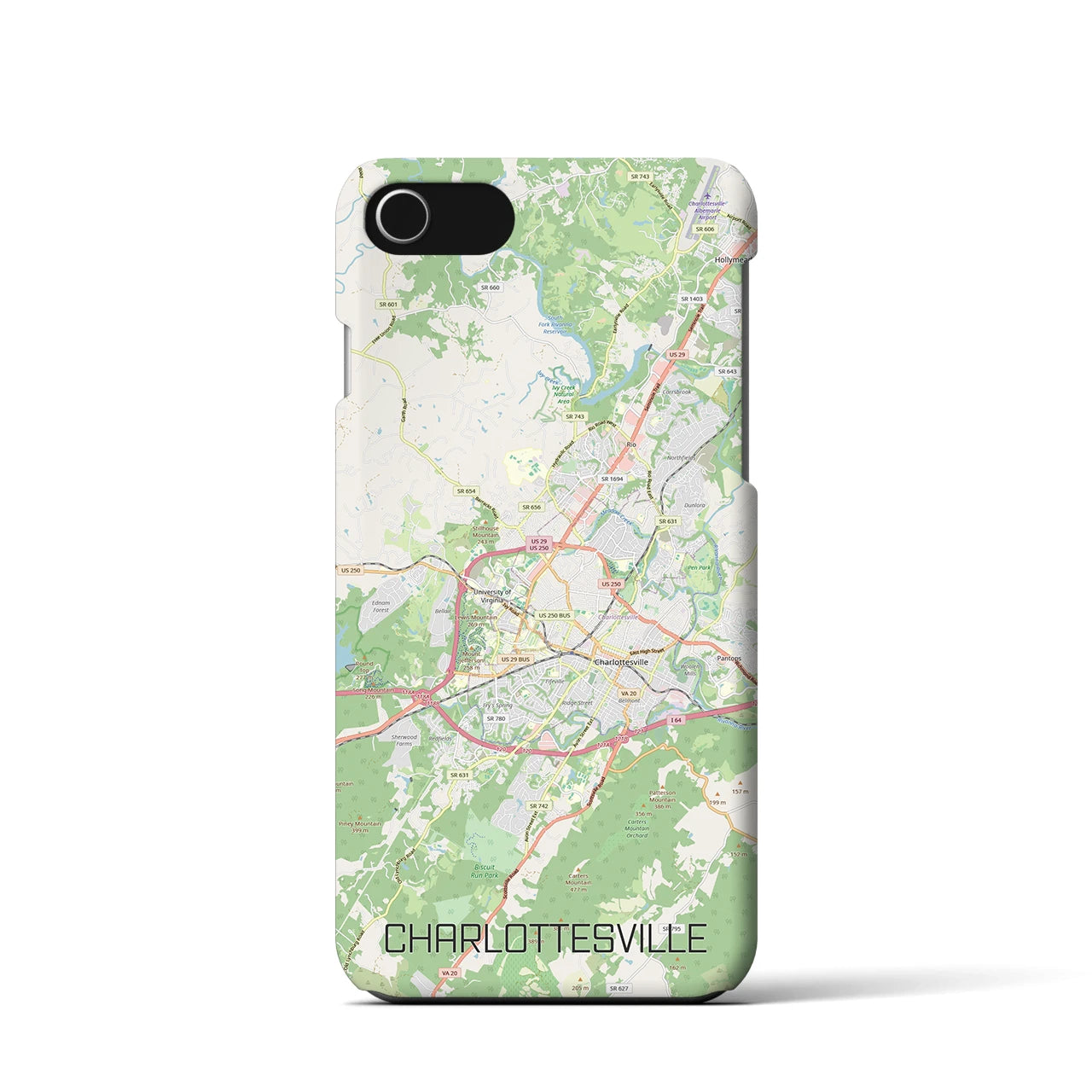 【シャーロッツビル(アメリカ)】地図柄iPhoneケース(バックカバータイプ)