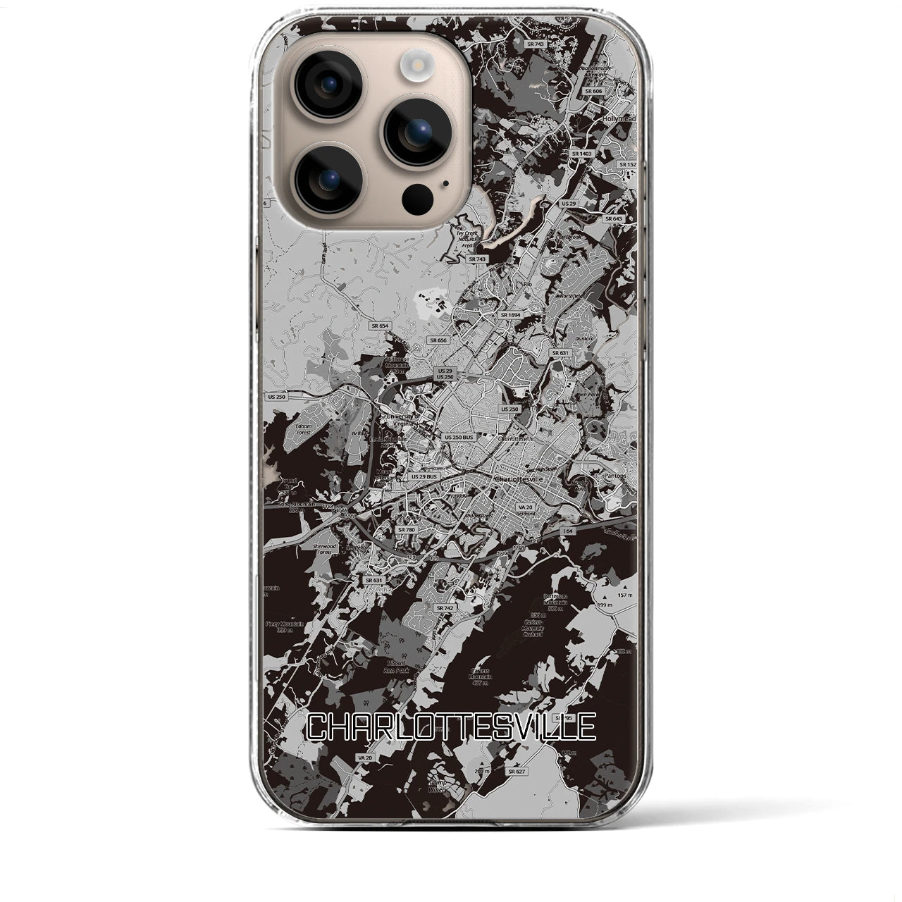 【シャーロッツビル(アメリカ)】地図柄iPhoneケース(クリアタイプ)