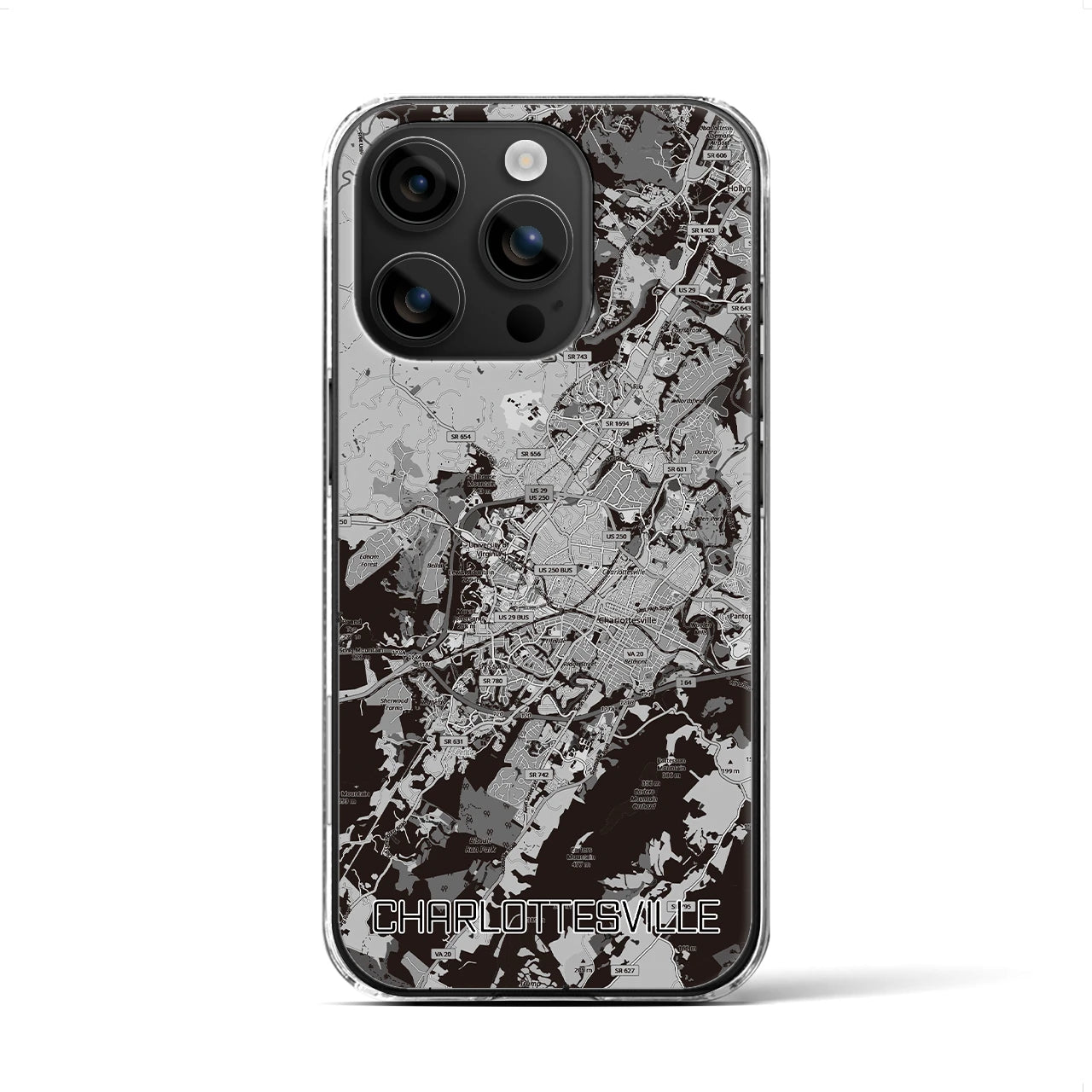 【シャーロッツビル(アメリカ)】地図柄iPhoneケース(クリアタイプ)