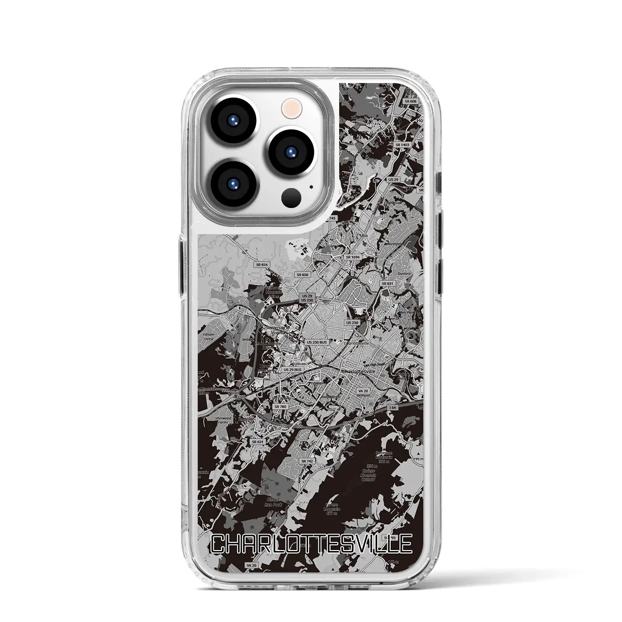 【シャーロッツビル(アメリカ)】地図柄iPhoneケース(MagSafeタイプ)