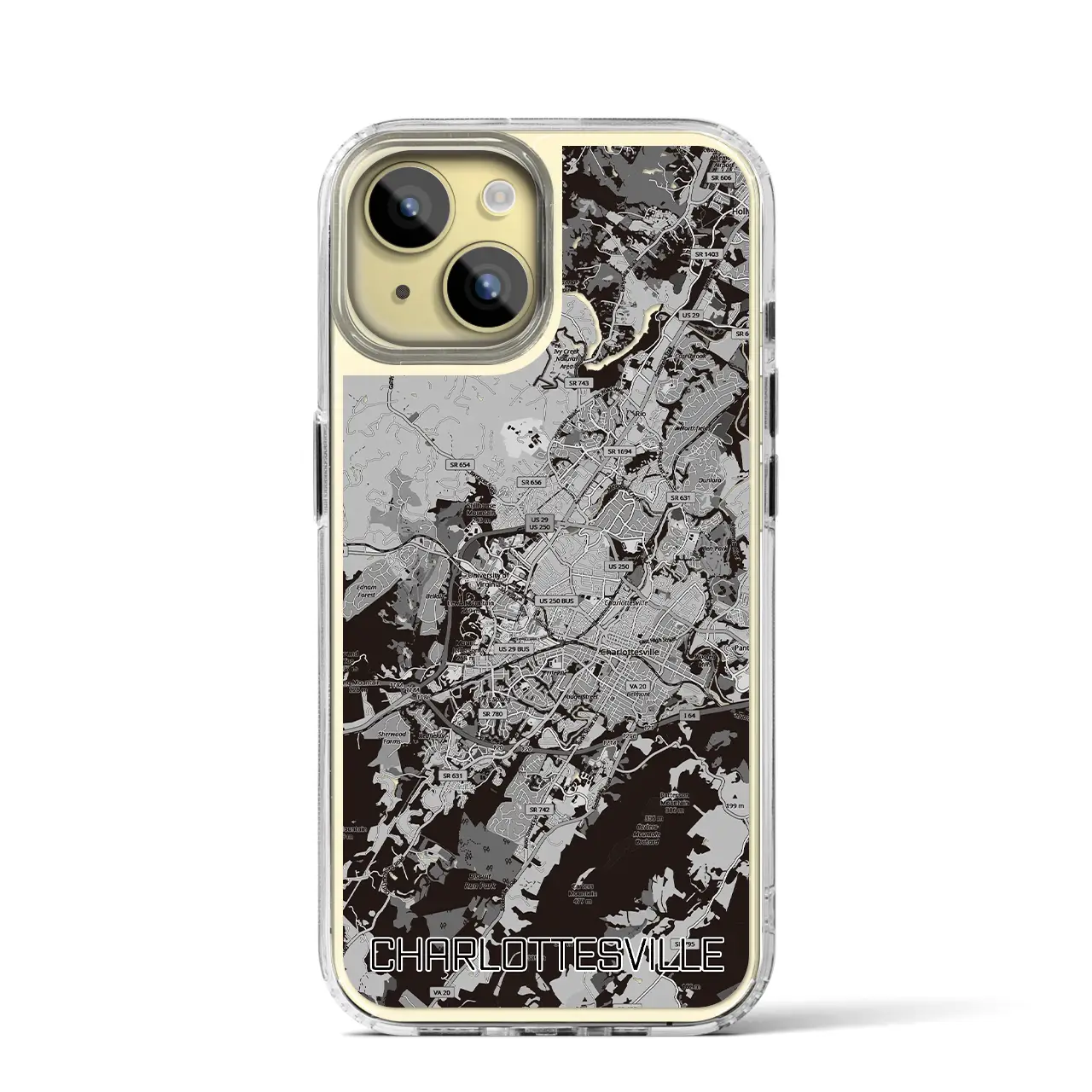 【シャーロッツビル(アメリカ)】地図柄iPhoneケース(MagSafeタイプ)
