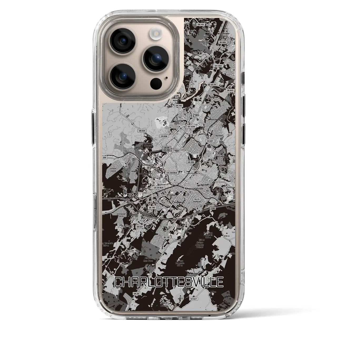 【シャーロッツビル(アメリカ)】地図柄iPhoneケース(MagSafeタイプ)