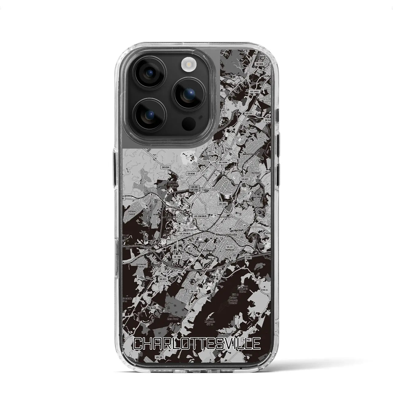 【シャーロッツビル(アメリカ)】地図柄iPhoneケース(MagSafeタイプ)