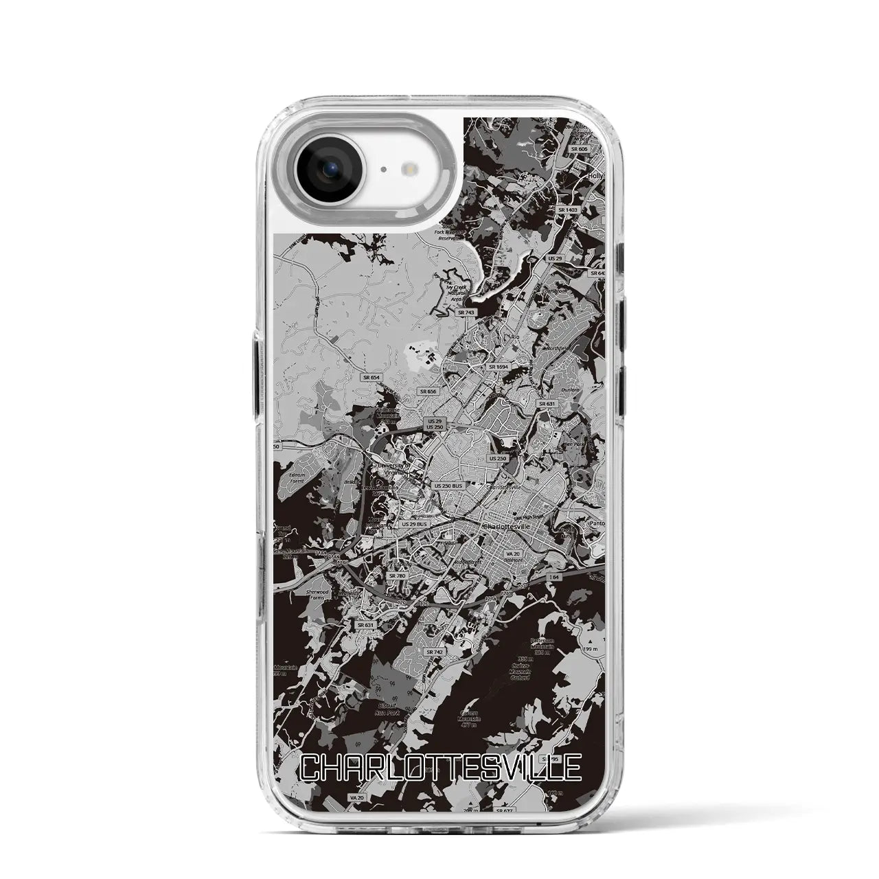 【シャーロッツビル(アメリカ)】地図柄iPhoneケース(MagSafeタイプ)