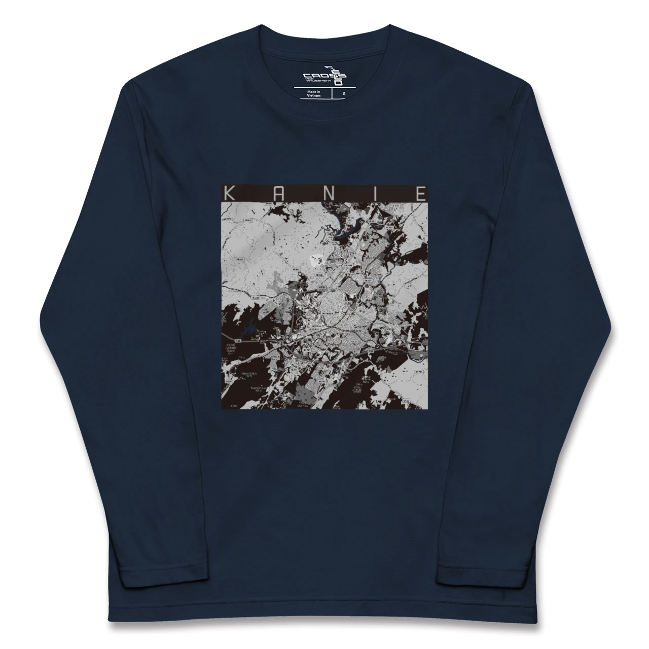 【シャーロッツビル(アメリカ)】地図柄ロングスリーブTシャツ
