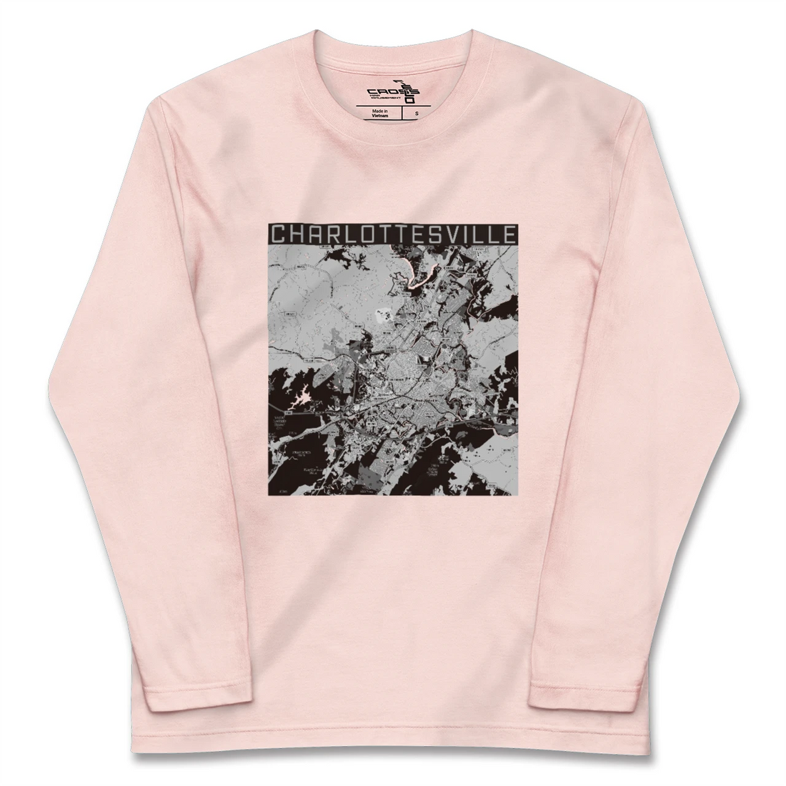 【シャーロッツビル(アメリカ)】地図柄ロングスリーブTシャツ
