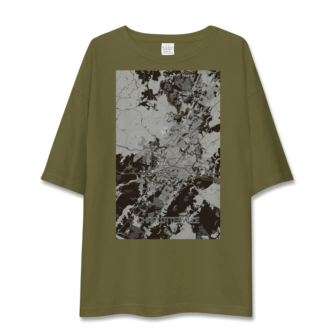 【シャーロッツビル(アメリカ)】地図柄ビッグシルエットTシャツ