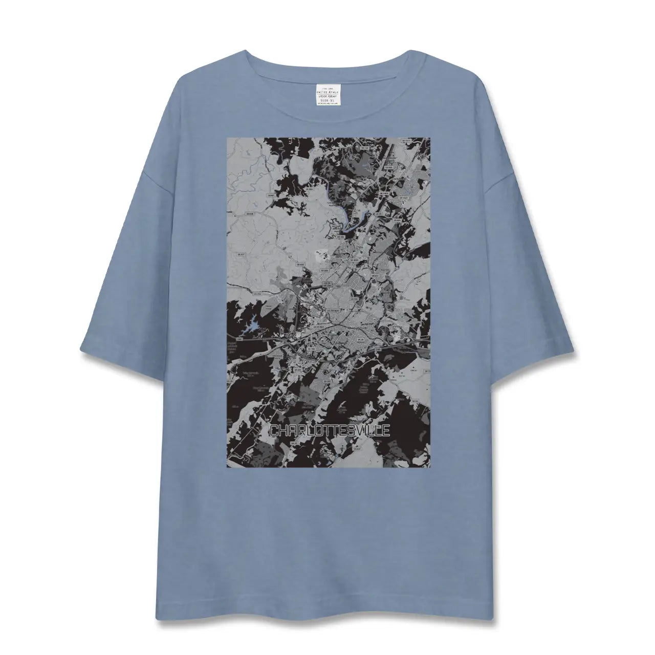 【シャーロッツビル(アメリカ)】地図柄ビッグシルエットTシャツ