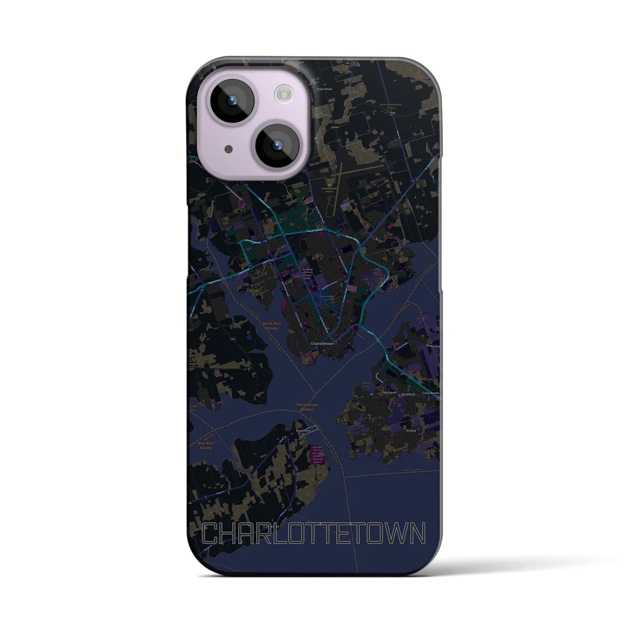 【シャーロットタウン(カナダ)】地図柄iPhoneケース(バックカバータイプ)