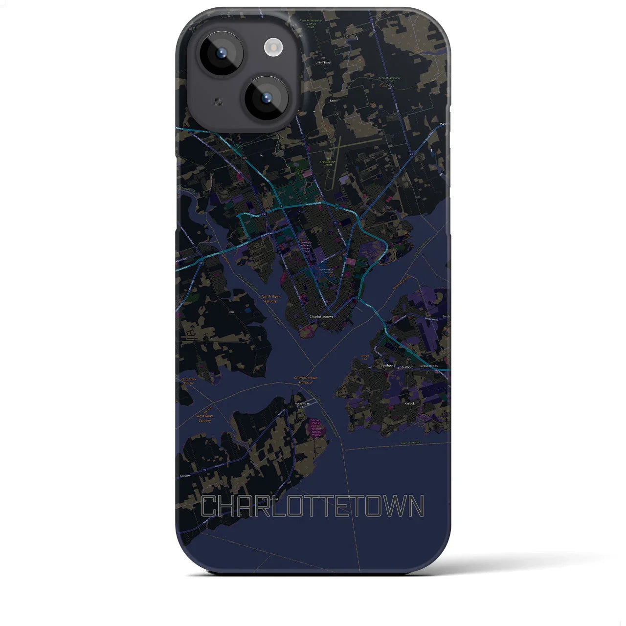 【シャーロットタウン(カナダ)】地図柄iPhoneケース(バックカバータイプ)