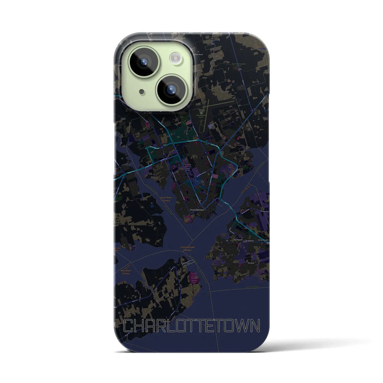 【シャーロットタウン(カナダ)】地図柄iPhoneケース(バックカバータイプ)