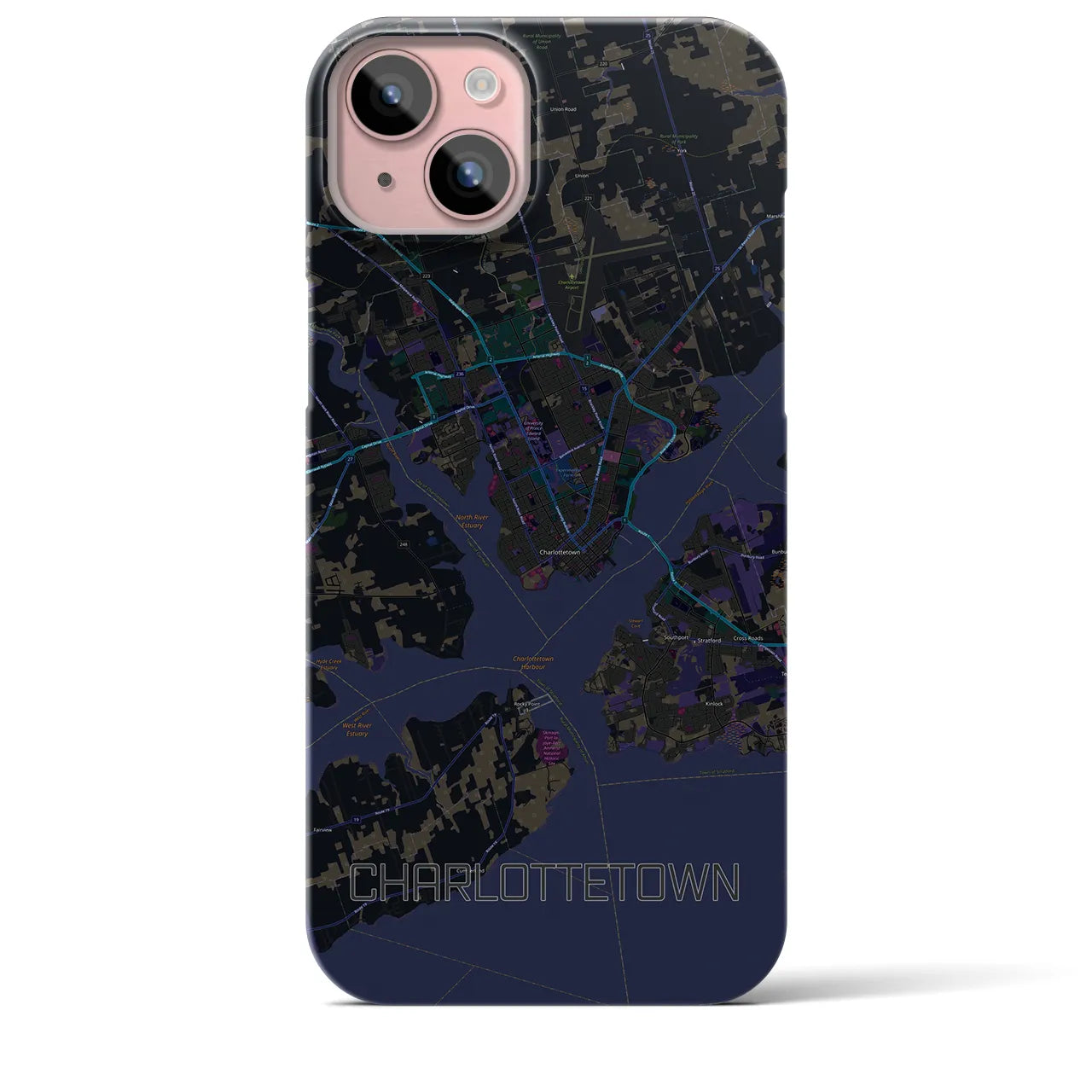 【シャーロットタウン(カナダ)】地図柄iPhoneケース(バックカバータイプ)