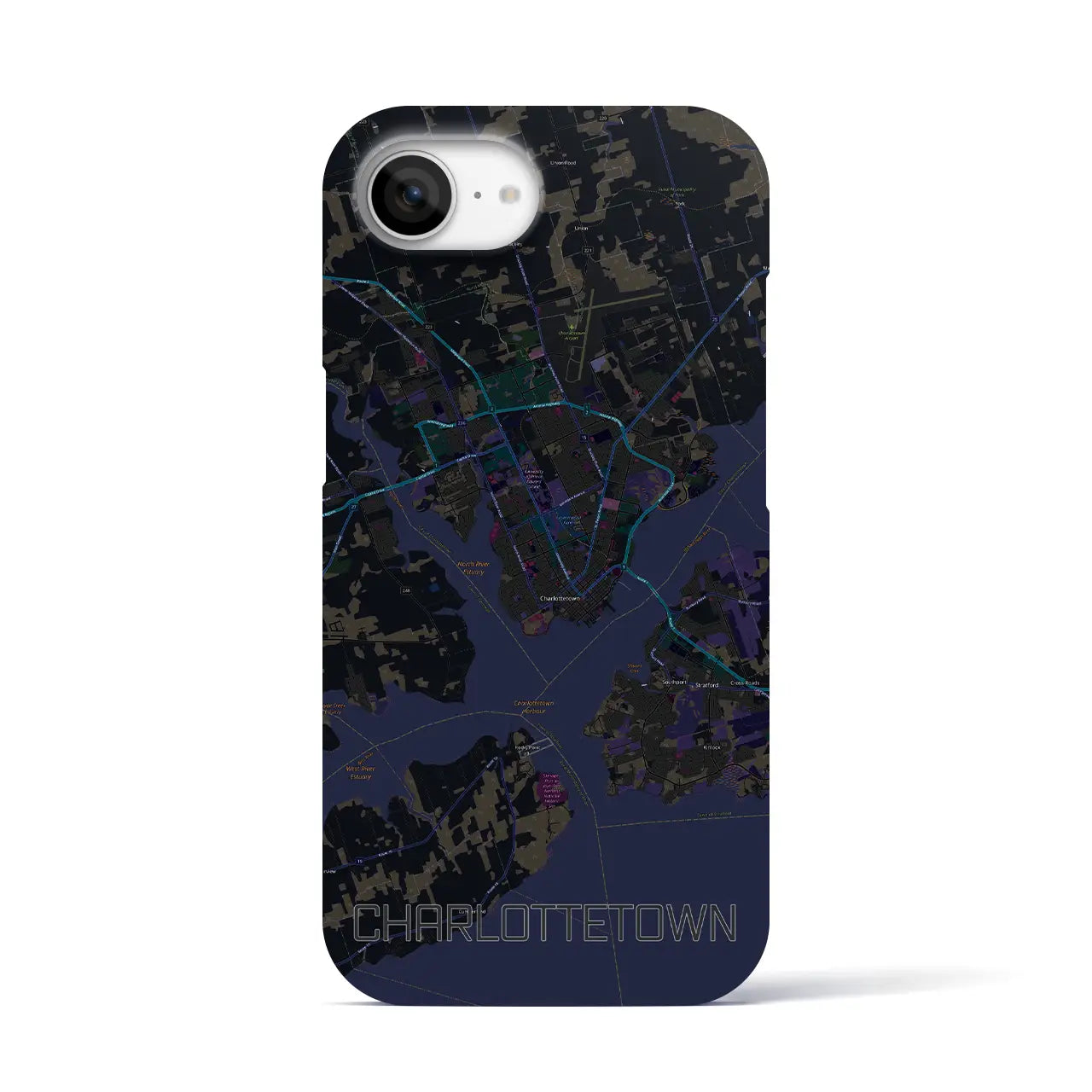 【シャーロットタウン(カナダ)】地図柄iPhoneケース(バックカバータイプ)