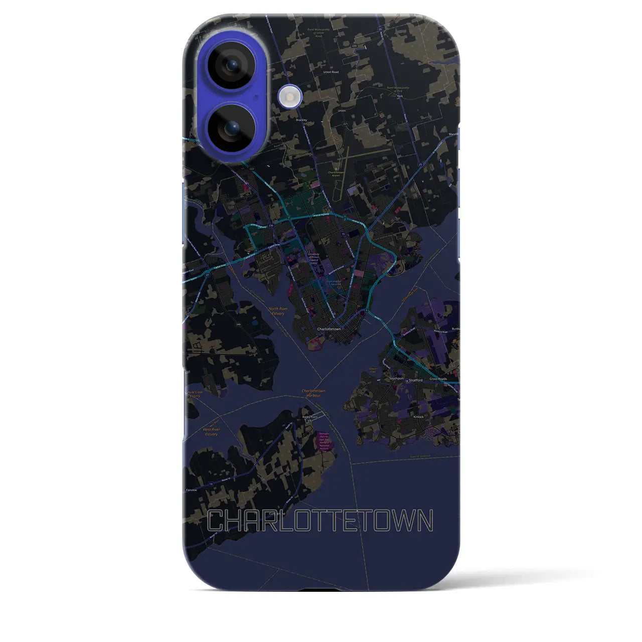 【シャーロットタウン(カナダ)】地図柄iPhoneケース(バックカバータイプ)