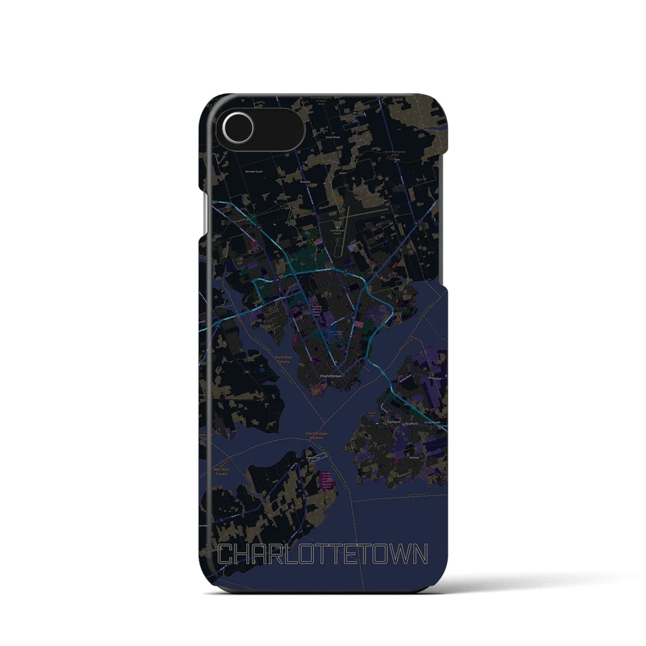 【シャーロットタウン(カナダ)】地図柄iPhoneケース(バックカバータイプ)