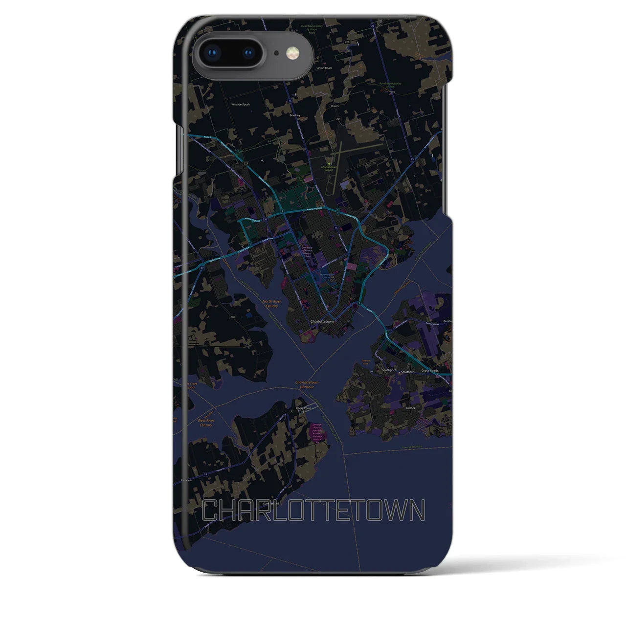 【シャーロットタウン(カナダ)】地図柄iPhoneケース(バックカバータイプ)