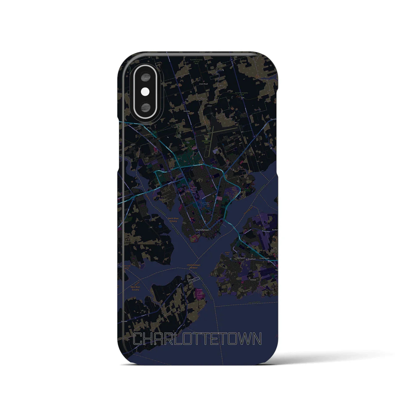【シャーロットタウン(カナダ)】地図柄iPhoneケース(バックカバータイプ)