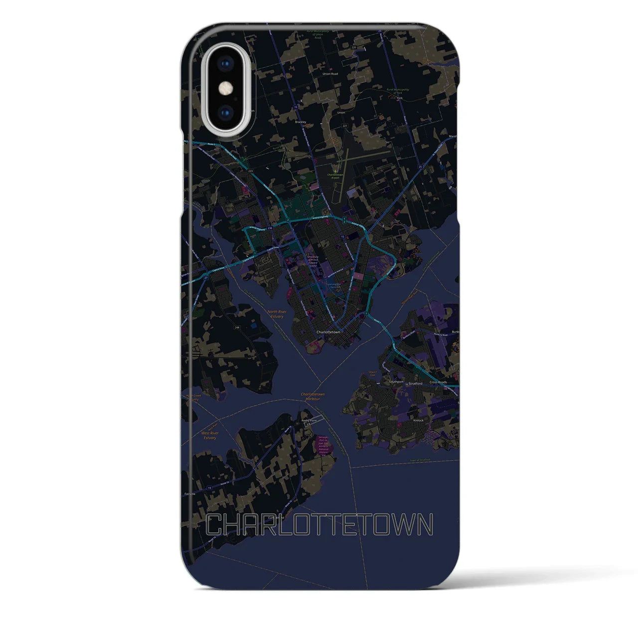 【シャーロットタウン(カナダ)】地図柄iPhoneケース(バックカバータイプ)