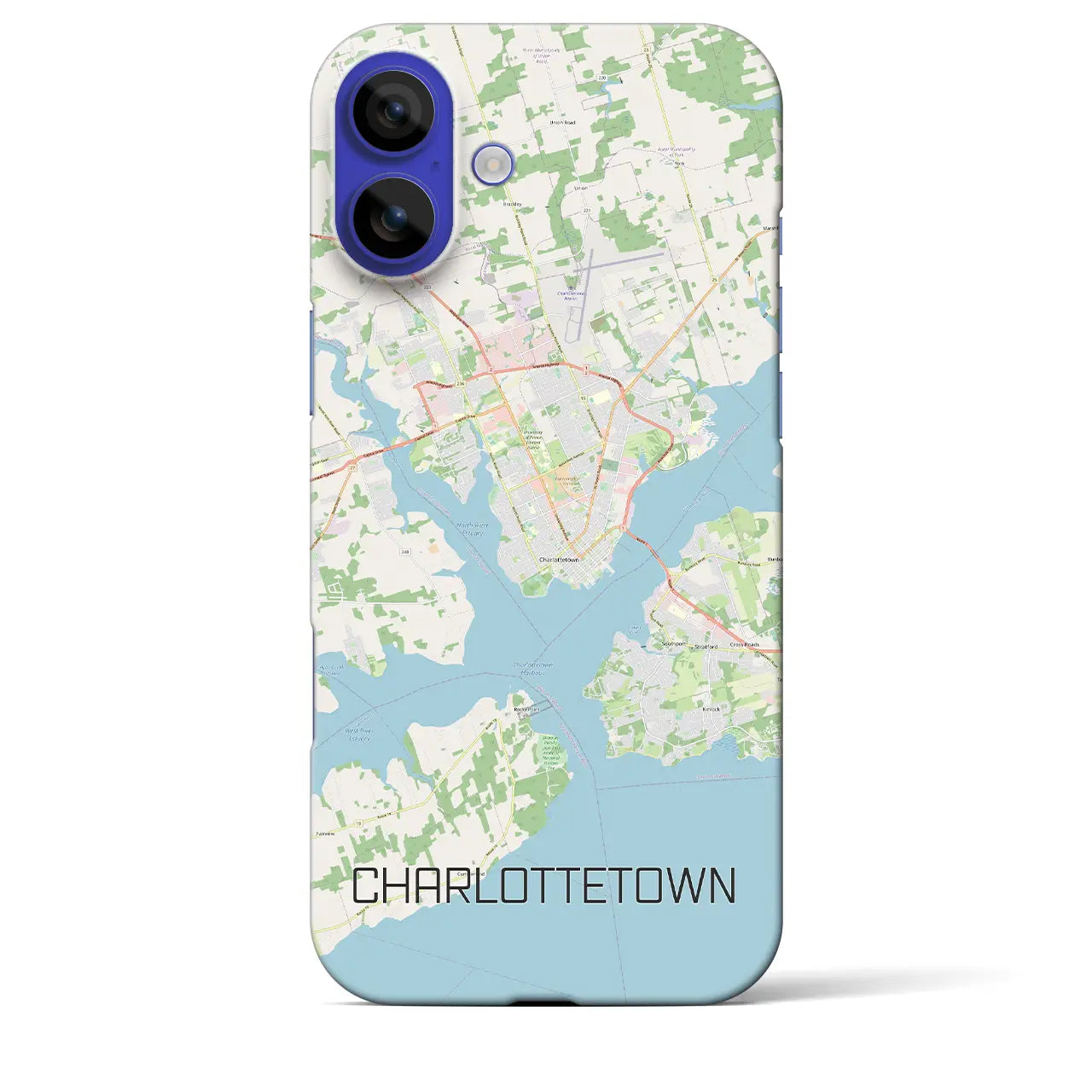 【シャーロットタウン(カナダ)】地図柄iPhoneケース(バックカバータイプ)ブラック・iPhone 16 Pro Max 用