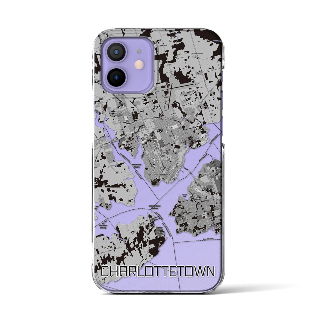 【シャーロットタウン(カナダ)】地図柄iPhoneケース(クリアタイプ)