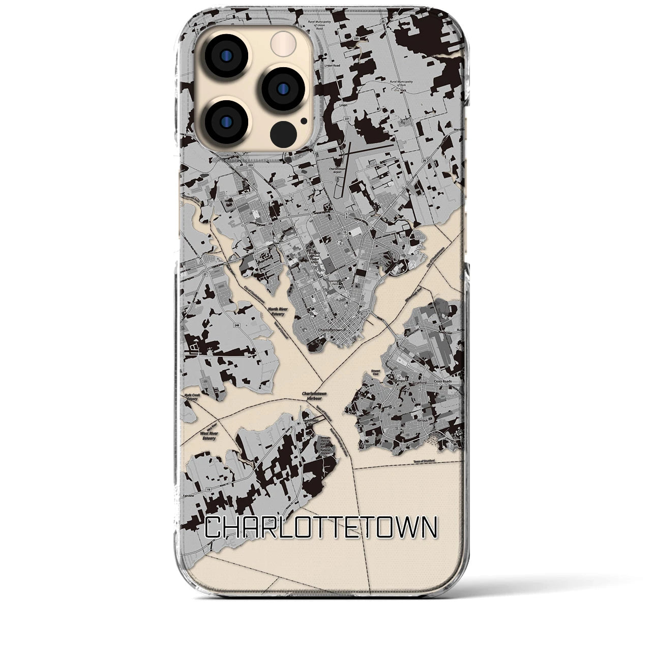 【シャーロットタウン(カナダ)】地図柄iPhoneケース(クリアタイプ)
