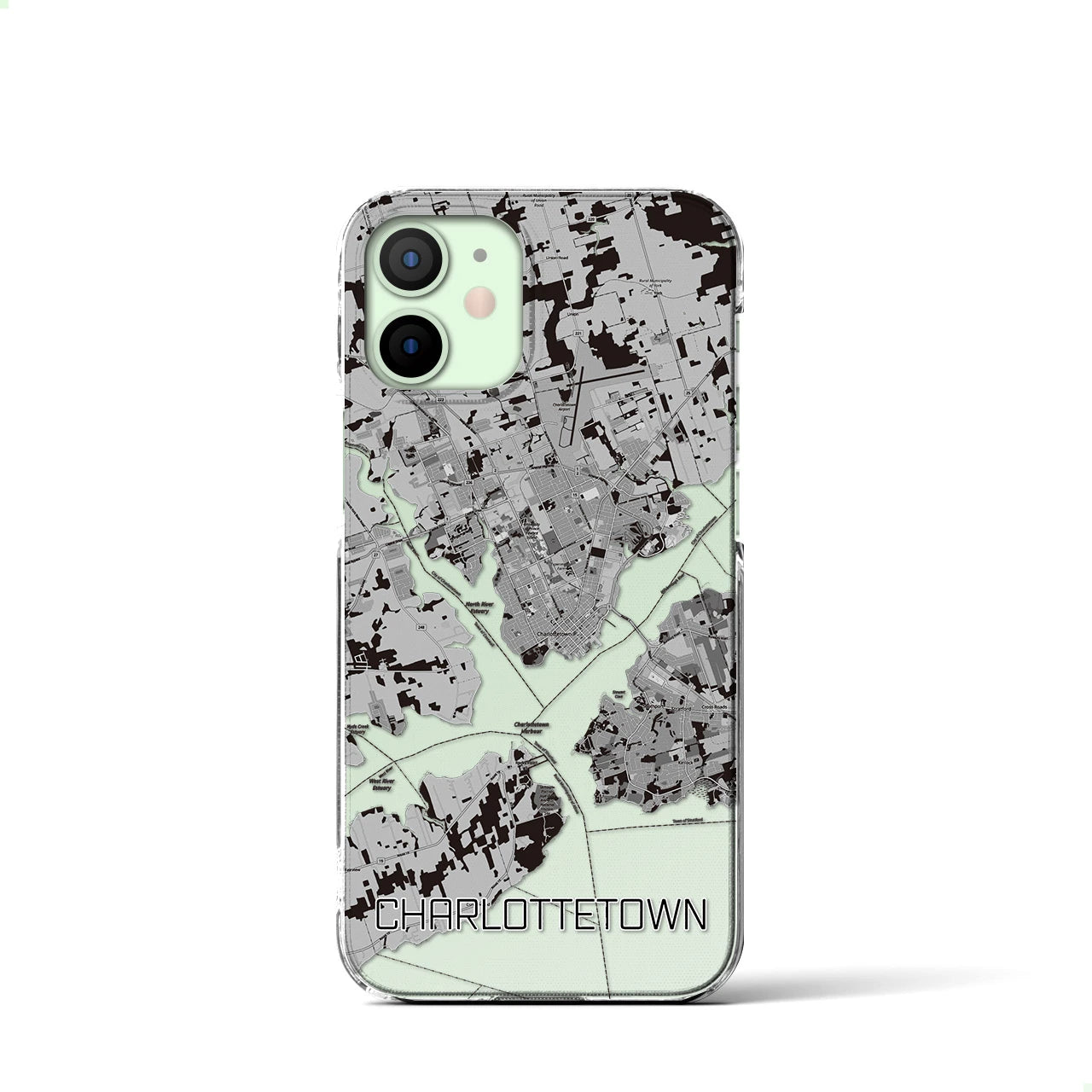 【シャーロットタウン(カナダ)】地図柄iPhoneケース(クリアタイプ)