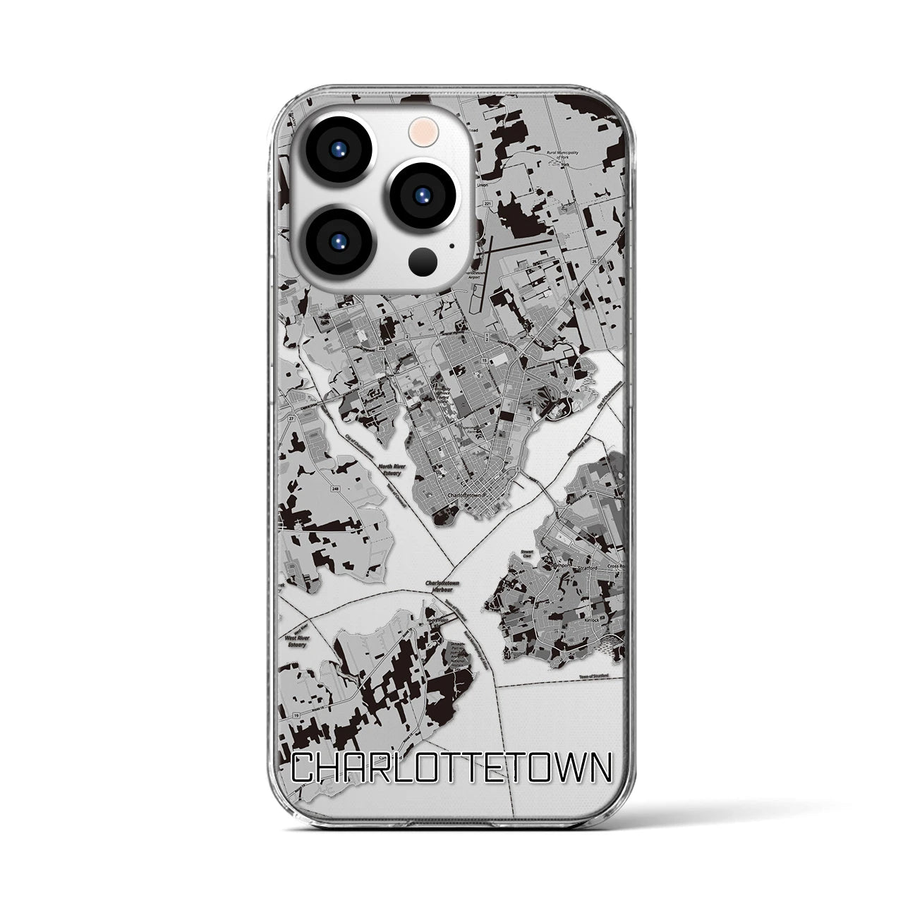 【シャーロットタウン(カナダ)】地図柄iPhoneケース(クリアタイプ)