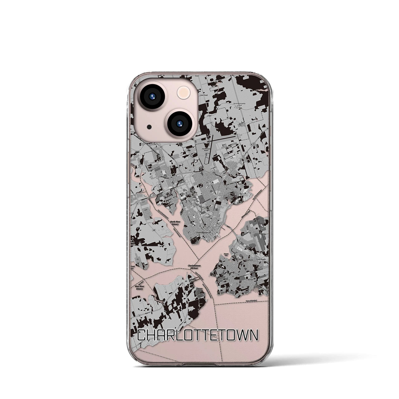 【シャーロットタウン(カナダ)】地図柄iPhoneケース(クリアタイプ)