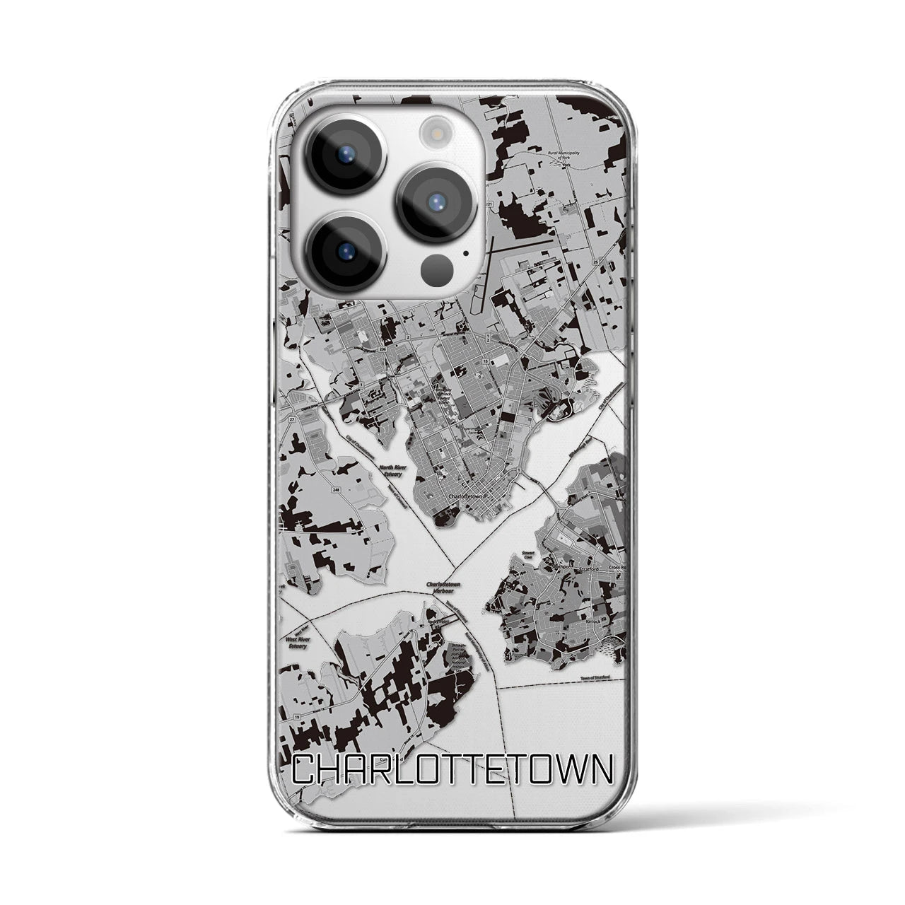 【シャーロットタウン(カナダ)】地図柄iPhoneケース(クリアタイプ)