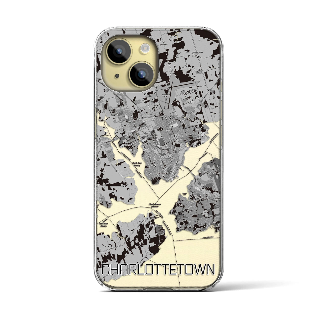 【シャーロットタウン(カナダ)】地図柄iPhoneケース(クリアタイプ)