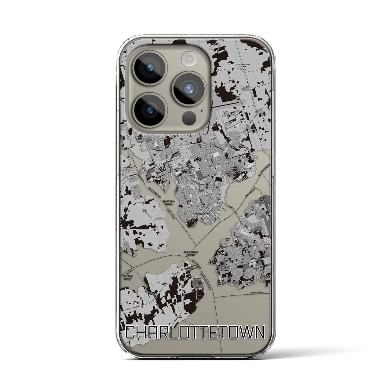 【シャーロットタウン(カナダ)】地図柄iPhoneケース(クリアタイプ)