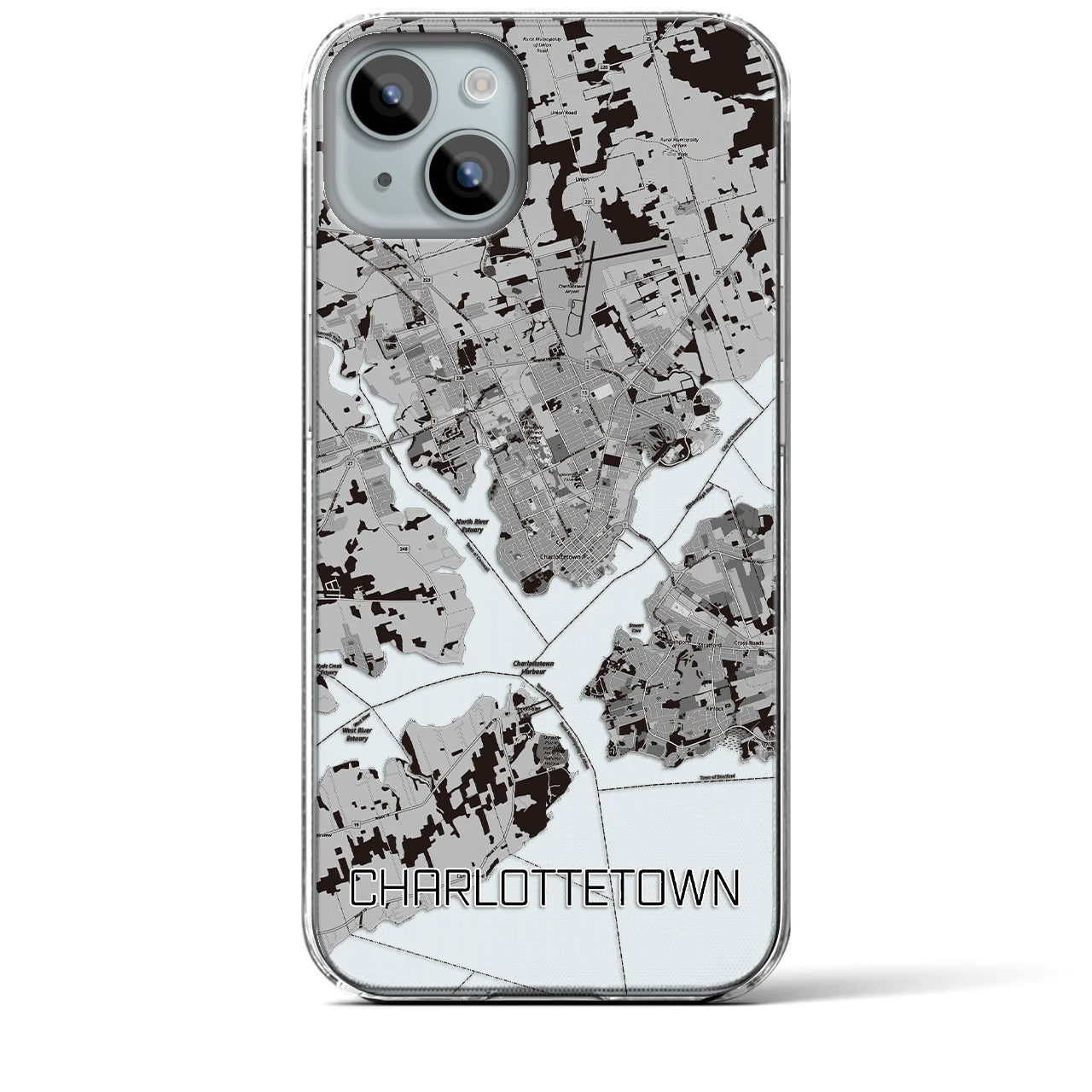 【シャーロットタウン(カナダ)】地図柄iPhoneケース(クリアタイプ)