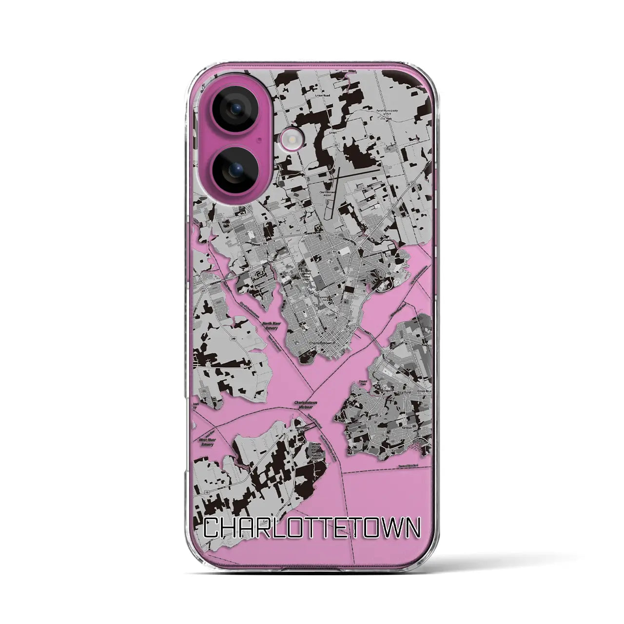 【シャーロットタウン(カナダ)】地図柄iPhoneケース(クリアタイプ)