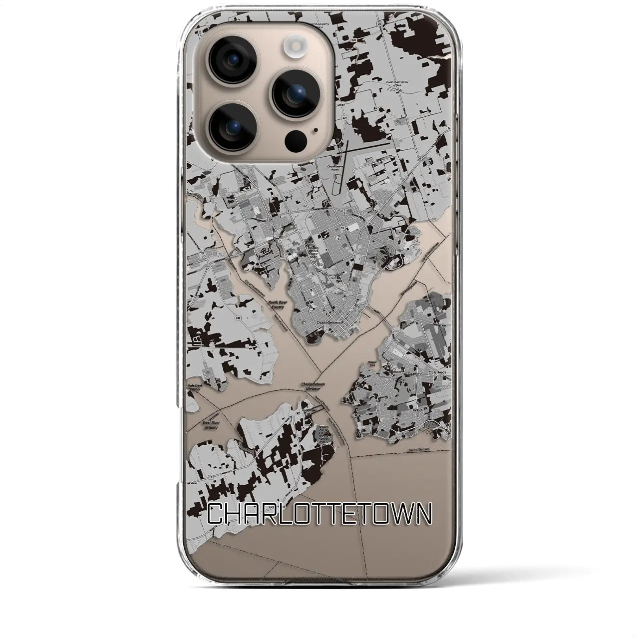【シャーロットタウン(カナダ)】地図柄iPhoneケース(クリアタイプ)