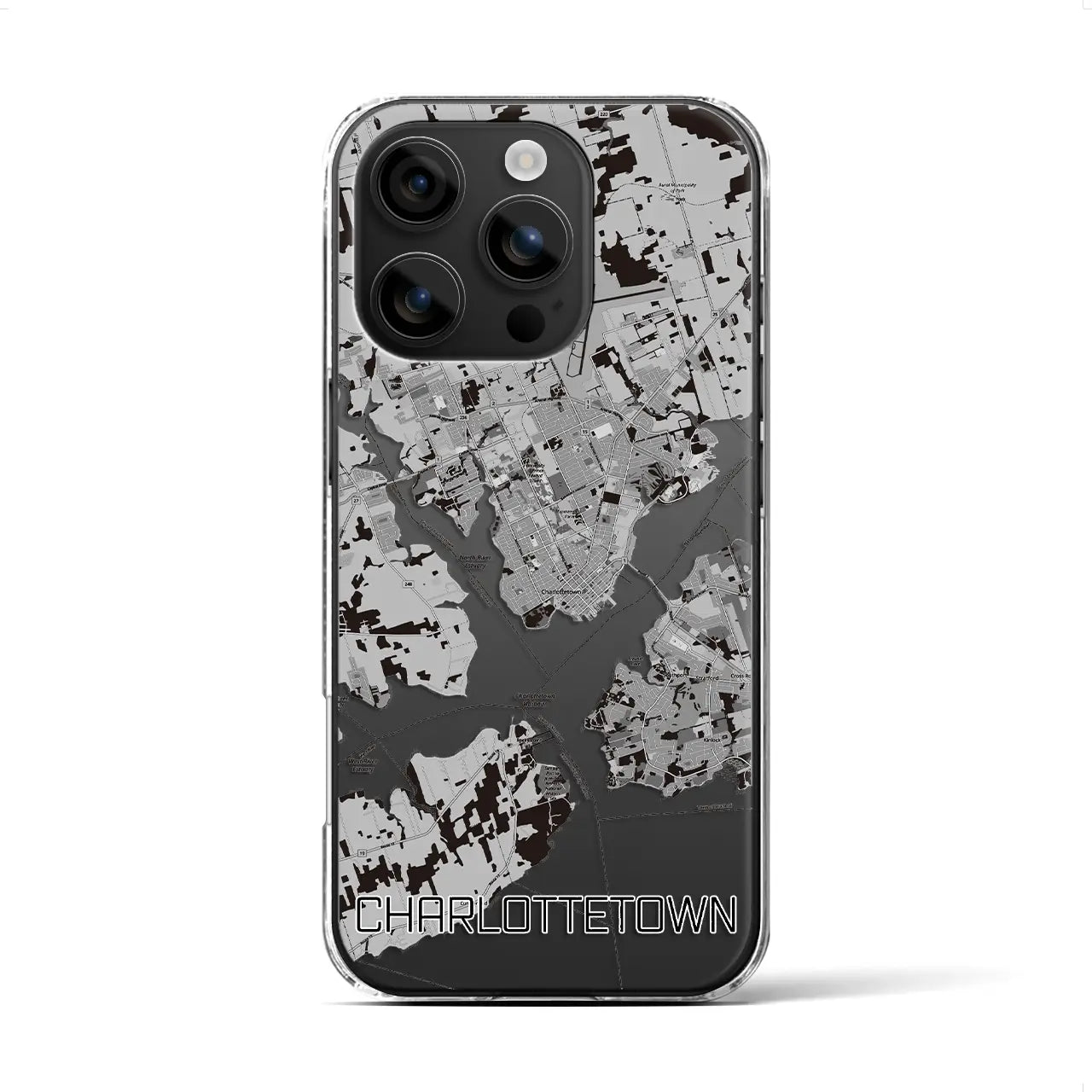 【シャーロットタウン(カナダ)】地図柄iPhoneケース(クリアタイプ)