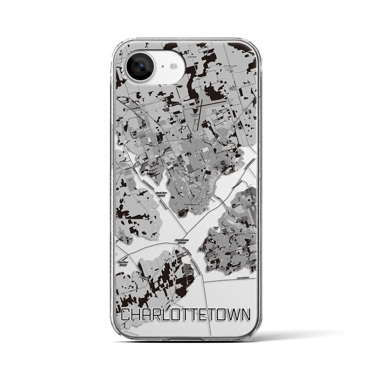 【シャーロットタウン(カナダ)】地図柄iPhoneケース(クリアタイプ)