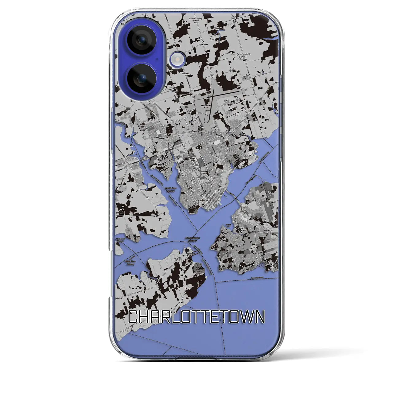 【シャーロットタウン(カナダ)】地図柄iPhoneケース(クリアタイプ)