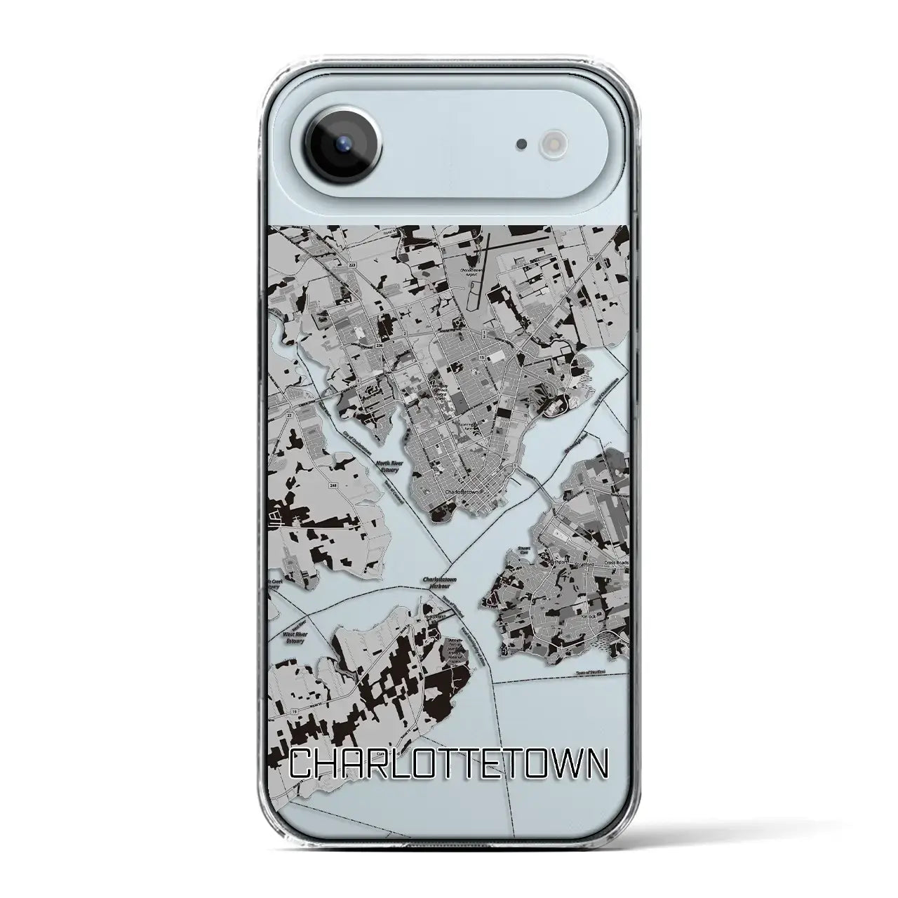 【シャーロットタウン(カナダ)】地図柄iPhoneケース(クリアタイプ)