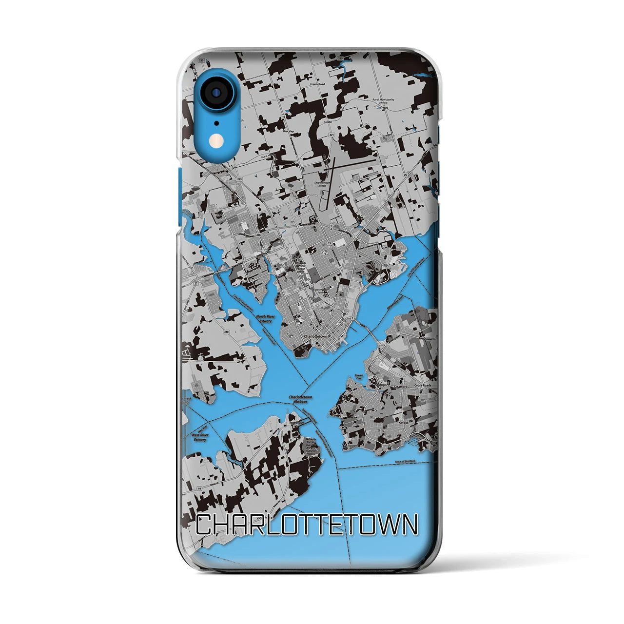 【シャーロットタウン(カナダ)】地図柄iPhoneケース(クリアタイプ)